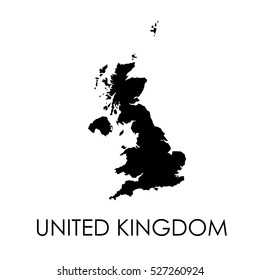 United Kingdom map in white background