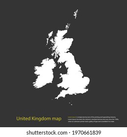 United Kingdom map white color High Detailed on dark background. Abstract design vector illustration eps 10