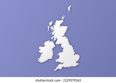 United Kingdom Map - World map International vector template with paper style including shadow and white color on purple background for design, infographic, banner - Vector illustration eps 10