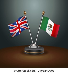 United Kingdom and Mexico table flags mark the relationship on a gradient background