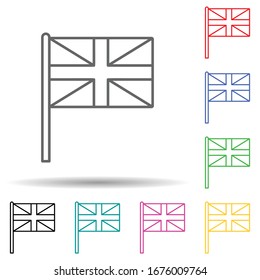 United kingdom multi color set icon. Simple thin line, outline vector of flags icons for ui and ux, website or mobile application