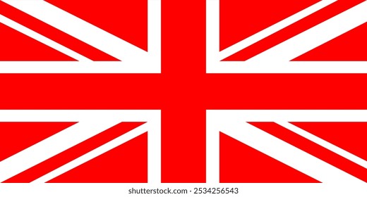 Nationalflagge des Vereinigten Königreichs. Britisches Nationalsymbol. Illustration der britischen Flagge.