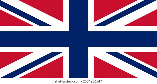 Nationalflagge des Vereinigten Königreichs. Britisches Nationalsymbol. Illustration der britischen Flagge.