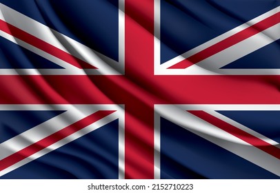 the united kingdom national flag waving realistic vector illustration