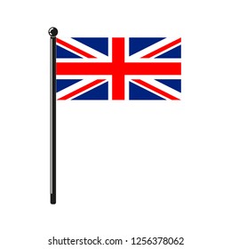 United kingdom national isolated flag on the stick