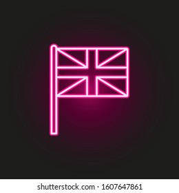 United Kingdom neon style icon. Simple thin line, outline vector of flags icons for ui and ux, website or mobile application