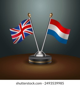 United Kingdom and Netherlands table flags mark the relationship on a gradient background