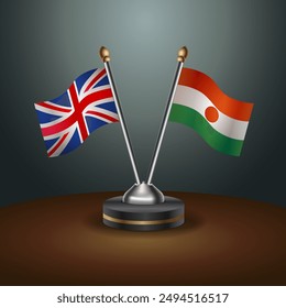 United Kingdom and Niger table flags mark the relationship on a gradient background