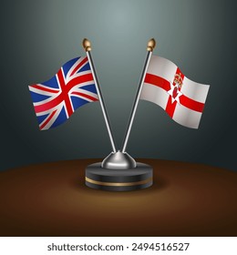 United Kingdom and Northern Ireland table flags mark the relationship on a gradient background