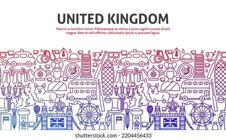 United Kingdom Outline Concept. Vector Illustration Of Line Design.