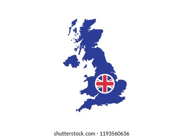 United Kingdom outline map country shape state borders national symbol flag