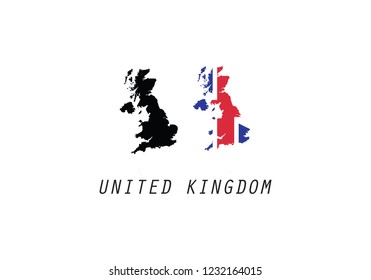 United Kingdom outline map country shape 