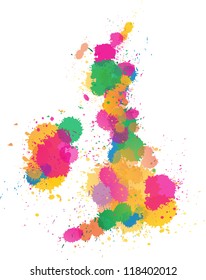 United Kingdom Paint splattered