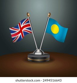 United Kingdom and Palau table flags mark the relationship on a gradient background