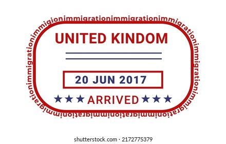 United Kingdom passport stamp. Vector illustration