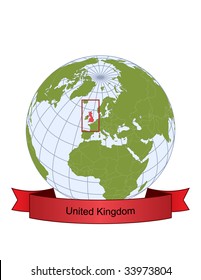United Kingdom, position on the globe
