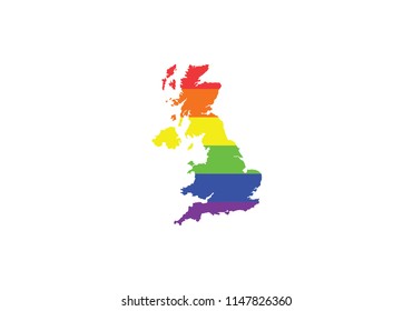 United Kingdom pride flag LGBTI symbol colorful stripes illustration