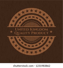 United Kingdom Quality Product vintage wood emblem