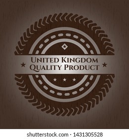 United Kingdom Quality Product wooden signboards. Vector Illustration.