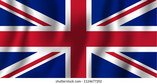 United Kingdom realistic waving flag vector illustration. National country background symbol. Independence day.