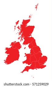 united Kingdom red map