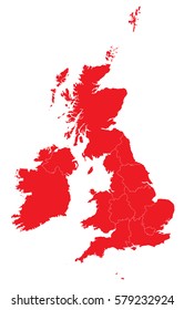 united Kingdom red map