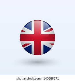 United Kingdom round flag. Vector illustration.