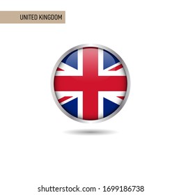 Plantilla de diseño de vectores de bandera redonda del Reino Unido