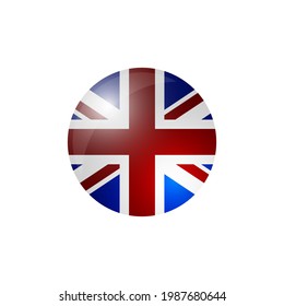 United Kingdom round flag. Vector illustration.