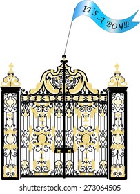 United Kingdom, Royal family, newborn baby boy announcement, gate of Kensington palace