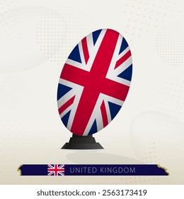 United Kingdom Rugby Ball on Rugby Kicking Tees with Modern Design. Illustration perfect for sports, national pride, and rugby-related projects.