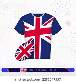 United Kingdom rugby jersey with rugby ball of United Kingdom on abstract sport background. Jersey design.
