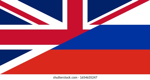 bandera uk y rusia. fondo vectorial