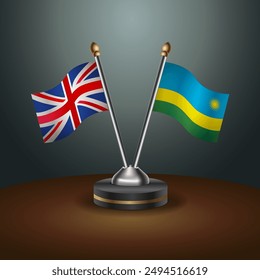 United Kingdom and Rwanda table flags mark the relationship on a gradient background