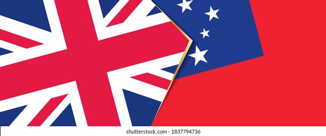 United Kingdom and Samoa flags, two vector flags symbol of relationship or confrontation.