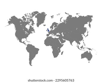 United Kingdom Selected on world map
