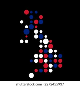 Ejemplo de mapa de patrones Pixelated de Silhouette del Reino Unido