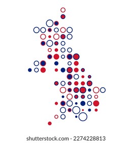 Ejemplo de mapa de patrones Pixelated de Silhouette del Reino Unido