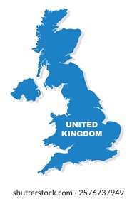 United Kingdom simple flat vector illustration map