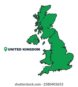 United Kingdom simple flat vector illustration map