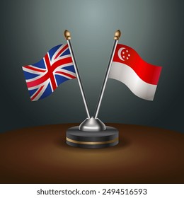 United Kingdom and Singapore table flags mark the relationship on a gradient background