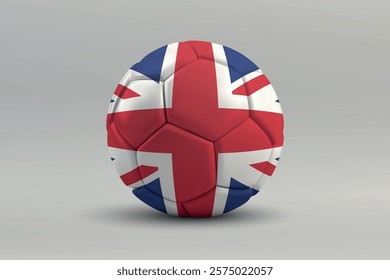 United Kingdom soccer ball featuring the national flag design on a gray background