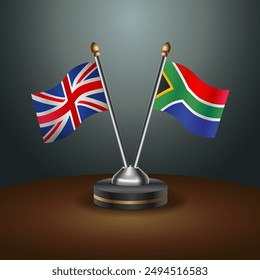 United Kingdom and South Africa table flags mark the relationship on a gradient background