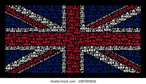 United Kingdom State Flag Collage Composed Stock Vector (Royalty Free ...