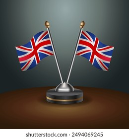 United Kingdom table flags mark the relationship on a gradient background