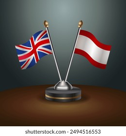 United Kingdom and Tahiti table flags mark the relationship on a gradient background