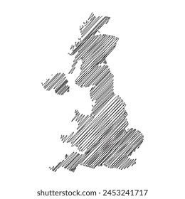 united kingdom thread map line vector illustration