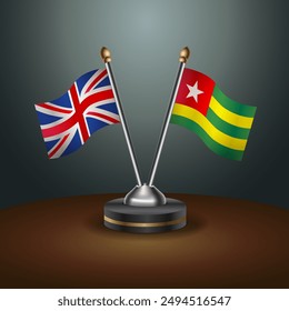 United Kingdom and  Togo table flags mark the relationship on a gradient background
