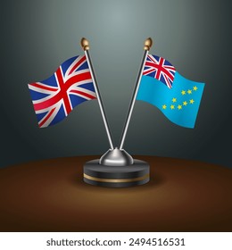 United Kingdom and Tuvalu table flags mark the relationship on a gradient background