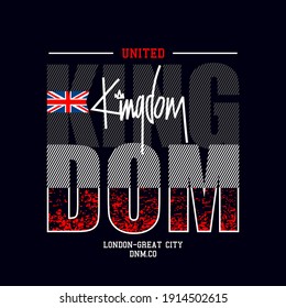UNITED KINGDOM typography graphic design, for t-shirt prints, vector illustration.PREMIUM DENIM
